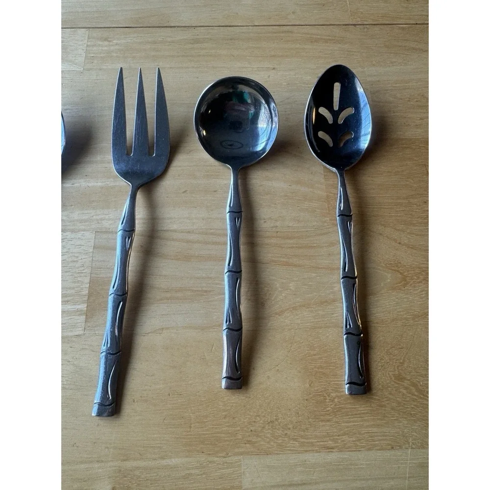 Rogers Citadel Bamboo Stanley Roberts Serving Utensils Spoon Slotted Ladle
